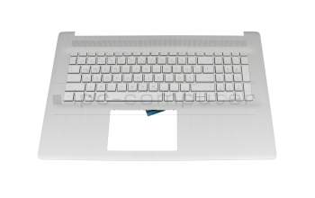 Keyboard incl. topcase DE (german) silver/silver with backlight original suitable for HP 17-c2000