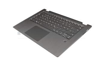 12935314 original Lenovo keyboard incl. topcase DE (german) grey/grey with backlight