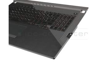 13N1-9BA0701 original Asus keyboard incl. topcase DE (german) black/black with backlight - with Keystone shaft -