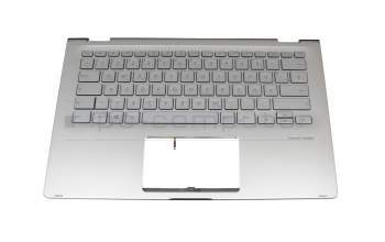 13NB0MK0P001111 original Asus keyboard incl. topcase DE (german) silver/silver with backlight