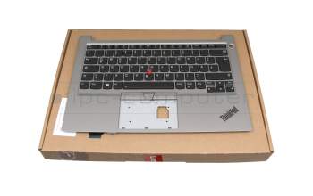 18095463 original Lenovo keyboard incl. topcase DE (german) black/silver with backlight and mouse-stick