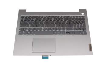 19349848 original Lenovo keyboard incl. topcase DE (german) grey/grey with backlight