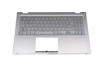 1SG-95730-2DA original Asus keyboard incl. topcase DE (german) silver/silver with backlight