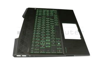 2B-BBQ08C24B original Primax keyboard incl. topcase DE (german) black/green/black with backlight