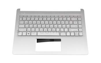 2H-ABJGMQ13421 original HP keyboard incl. topcase DE (german) silver/silver
