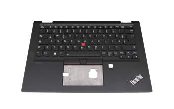 32B0054 original Lenovo keyboard incl. topcase DE (german) black/black with backlight and mouse-stick