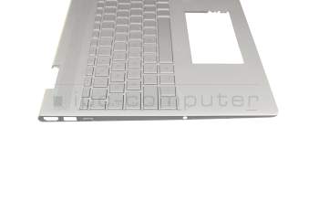 442.0BX02.0002 original HP keyboard incl. topcase DE (german) silver/silver with backlight