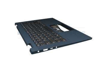 460.0MD06.0001 original Lenovo keyboard incl. topcase DE (german) dark grey/blue with backlight blue