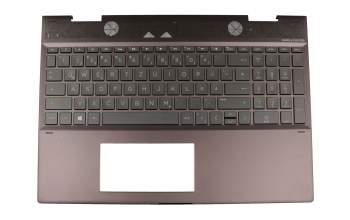 46M.0EDCS.0044 original HP keyboard incl. topcase DE (german) black/black with backlight