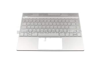 46M.0EFCS.0061 original HP keyboard incl. topcase DE (german) silver/silver with backlight