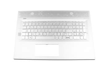 46M.0EJCS.0003 original HP keyboard incl. topcase DE (german) silver/silver with backlight