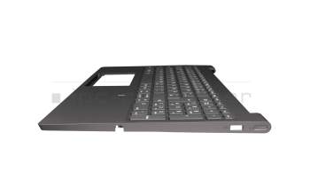 46M.0HDCS.0021 original Lenovo keyboard incl. topcase DE (german) grey/grey with backlight