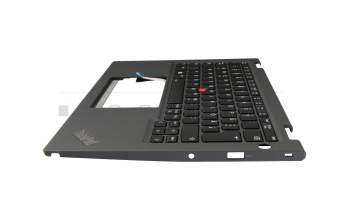 46M.0MCCS.0150 original Lenovo keyboard incl. topcase DE (german) black/grey with backlight and mouse-stick (no WWAN)