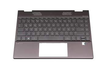 46M0GACS0003 original HP keyboard incl. topcase DE (german) grey/grey with backlight