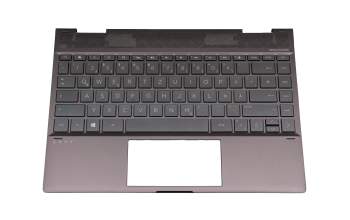 490.0EB07.AD0G original Wistron keyboard incl. topcase DE (german) dark grey/grey with backlight