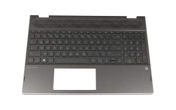 490.0EH07.010G original HP keyboard incl. topcase DE (german) black/black with backlight