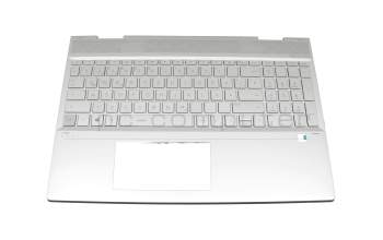 490.0GB07.AD0G original Wistron keyboard incl. topcase DE (german) silver/silver with backlight (DIS)