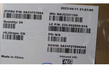 Lenovo 5A31F27694 Fru, Neo Tiny I-PEX TO SMA_LUX