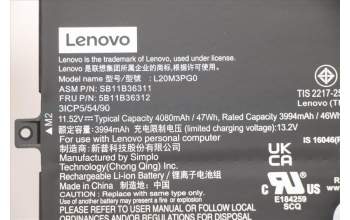 Lenovo 5B11B36312 BATTERY SP/A L20M3PG0 11.52V47Wh3cell