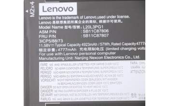 Lenovo 5B11C87807 BATTERY LG L20L3PG1 11.58V57Wh3cell