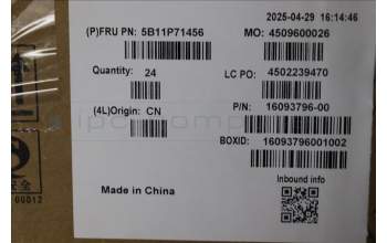 Lenovo 5B11P71456 Lenovo BATTERY, 7.8V, 84Wh, 4cell