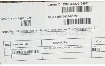 Lenovo 5B28C29840 TB305XU MB_4+64G_GB&*HQ3160001VTT0 CS
