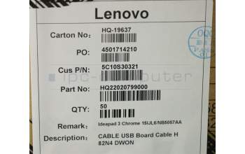 Lenovo 5C10S30321 CABLE USB Board Cable H 82N4 DWON