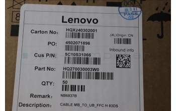 Lenovo 5C10S31066 CABLE MB_TO_UB_FFC H 83DS