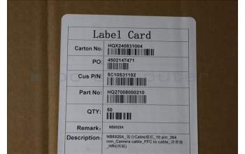 Lenovo 5C10S31192 CABLE Camera cable H 21NH