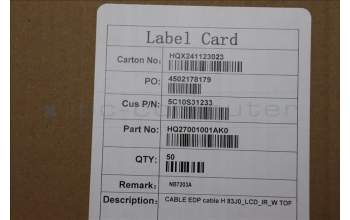 Lenovo 5C10S31233 EDP cable H 83J0_LCD_IR_W TOF