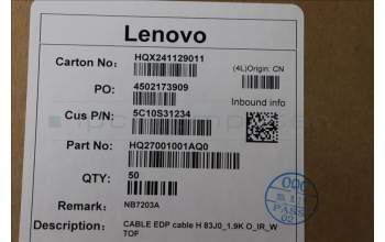 Lenovo 5C10S31234 EDP cable H 83J0_1.9K O_IR_W TOF