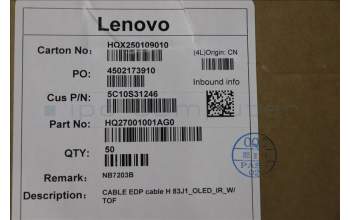 Lenovo 5C10S31246 EDP cable H 83J1_OLED_IR_W/ TOF