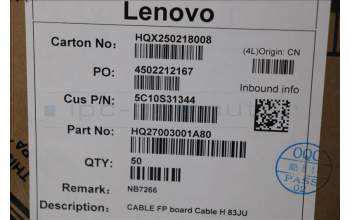 Lenovo 5C10S31344 CABLE FP board Cable H 83JU