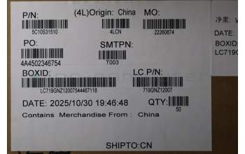 Lenovo 5C10S31510 Cable L 83LT EDP CABLE IPS LUX