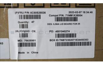 Lenovo 5C50S25536 CARDPOP LID board C 82XG IR