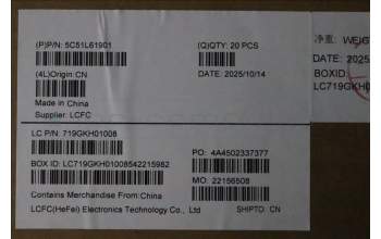 Lenovo 5C51L61901 CAMERA Camera,5M,RGB+IR,USB,UF,Bsn