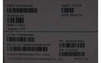 Lenovo 5C51R61940 CARDPOP FRU CARDPOP Mars3 IO Board W/ FP