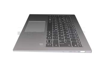 5CB0Q09675 original Lenovo keyboard incl. topcase DE (german) grey/silver with backlight