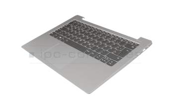 5CB0R07538 original Lenovo keyboard incl. topcase DE (german) grey/silver with backlight