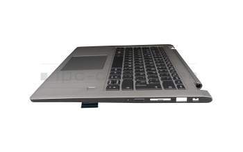 5CB0R08636 original Lenovo keyboard incl. topcase SP (spanish) grey/silver with backlight