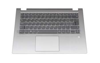 5CB0R08780 original Lenovo keyboard incl. topcase CH (swiss) grey/silver with backlight