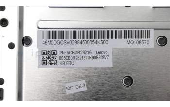 Lenovo 5CB0R28216 COVER UpperCaseW81HL NFP IG NBLW/KBCZ-SK