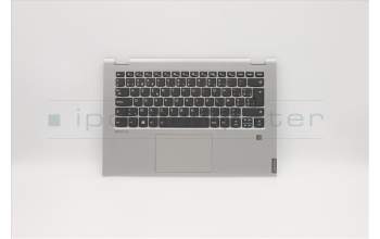 Lenovo 5CB0S17466 C-Abdeckung mit Tastatur, Belgisch, Platingrau, Hintergrundbeleuchtung, Fingerabdruck