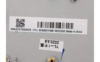 Lenovo 5CB0S17466 C-Abdeckung mit Tastatur, Belgisch, Platingrau, Hintergrundbeleuchtung, Fingerabdruck