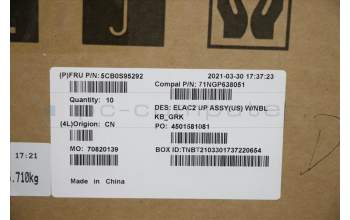 Lenovo 5CB0S95292 COVER Upper Case C81MQ(US) NBL KB_GRK