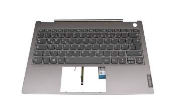 5CB0U43207JEKS original Lenovo keyboard incl. topcase DE (german) grey/grey with backlight