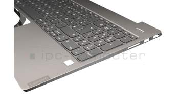 5CB0U43619 original Lenovo keyboard incl. topcase DE (german) grey/silver with backlight