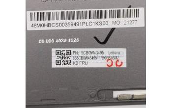 Lenovo 5CB0W43495 C-Cover with keyboard, Spanish, Iron Grey, Backlight