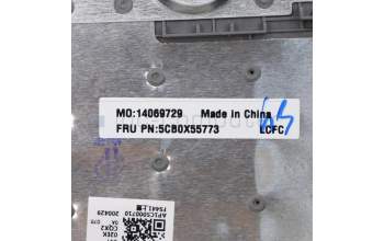 Lenovo 5CB0X55773 C-Abdeckung mit Tastatur, Englisch (GB), Grau, Ohne_Hintergrundbeleuchtung