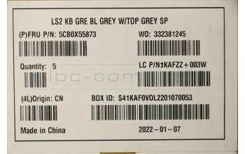 Lenovo 5CB0X55873 C-Cover with keyboard,Greek,Grey